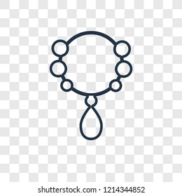 Necklace concept vector linear icon isolated on transparent background, Necklace concept transparency concept in outline style