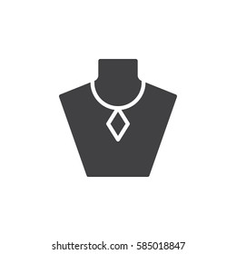 Necklace display bust icon vector, filled flat sign, solid pictogram isolated on white. Jewelry symbol, logo illustration