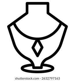 Necklace display icon Black and white outline vector