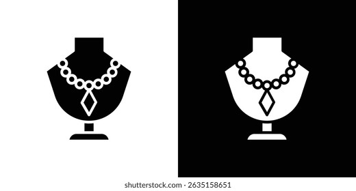 Necklace display icon concept, vector illustration