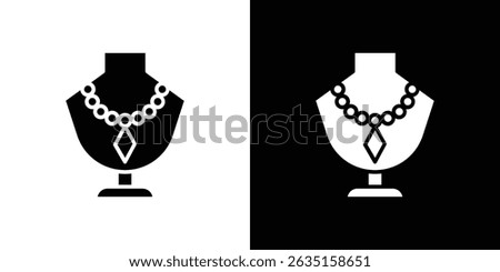 Necklace display icon concept, vector illustration