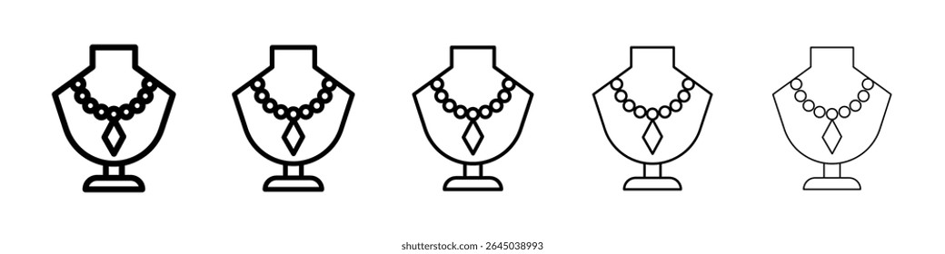 Necklace display icon filled flat sign concept for web design.