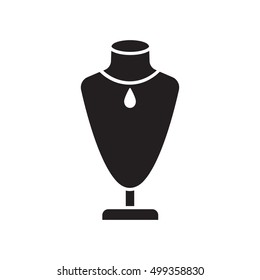Necklace display Icon on the white background