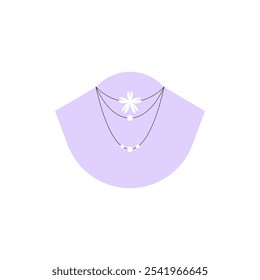 Necklace Display On Mannequin In Flat Vector Illustration Symbolizing Fashion, Jewelry, And Elegance, Isolated On White Background