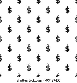 Necklace of dollar symbol pattern seamless in simple style vector illustration
