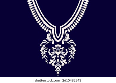 Necklace ethnic pattern. Neckline embroidery. Ethnic collar lace oriental pattern. Neckline floral designs for dress, textile, fabric, cloth, fashion, print