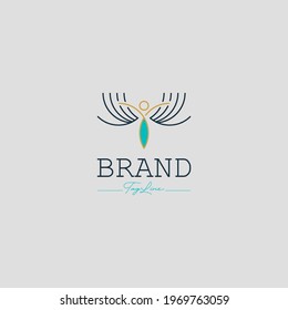 Necklace Fairy Wings-Hands vector Logo
