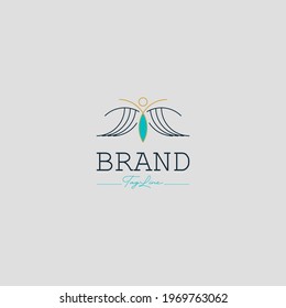 Necklace Fairy Wings-Hands vector Logo