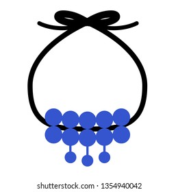 Necklace flat illustration on white