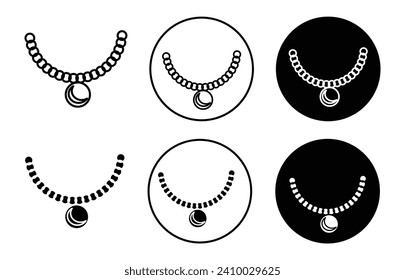 NECKLACE flat line icon set. NECKLACE Thin line illustration vector