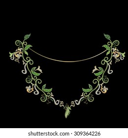 Necklace with floral ornaments