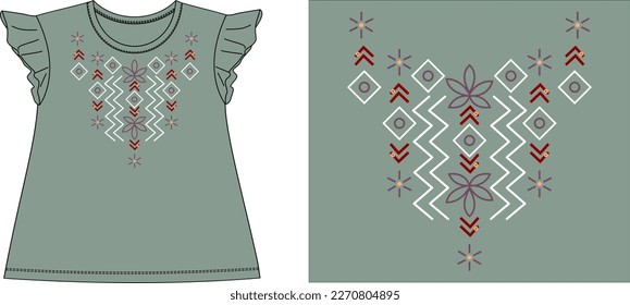 necklace flower print graphic design vector illustration