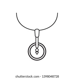 Necklace with gem hand drawn outline doodle icon. Female accessory - necklace vector sketch illustration for print, web, mobile and infographics isolated on white background. - Vector
