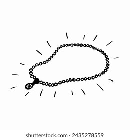 Necklace with gem hand drawn outline doodle icon. Female accessory - necklace vector sketch illustration for print, web, mobile and infographics isolated on white background.