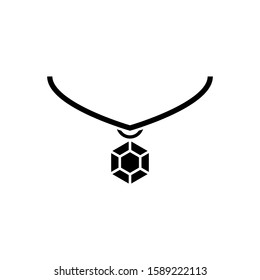 Necklace with gem icon. Female accessory vector illustration for print, web, mobile and infographics isolated symbol.