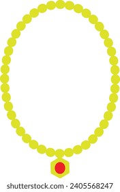 Necklace with Gemstone Vector Illustration