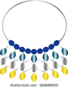 necklace of gemstones and platinum and beads