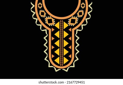Necklace Geometric Ethnic oriental pattern traditional .flower embroidery design for fashion women.background,wallpaper,clothing and wrapping.
