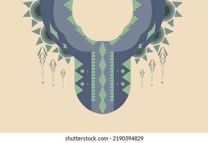 Necklace Geometric Ethnic oriental pattern traditional .flower embroidery design for fashion women.background,wallpaper,clothing and wrapping.