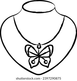 Necklace hand drawn vector illustration