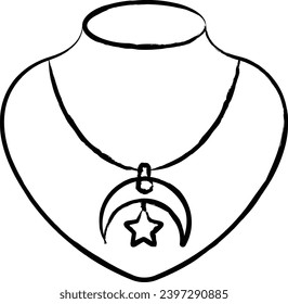 Necklace hand drawn vector illustration