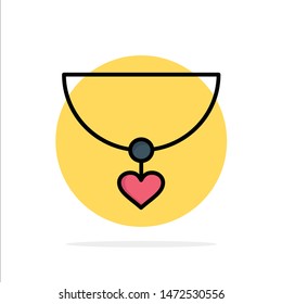 Necklace, Heart, Gift Abstract Circle Background Flat color Icon