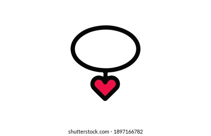 Imagen vectorial de icono aislado del corazón del collar