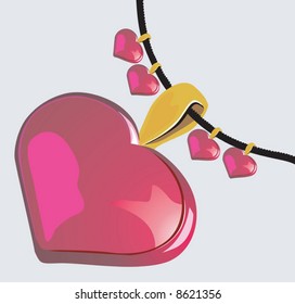 necklace with heart shaped pendants	