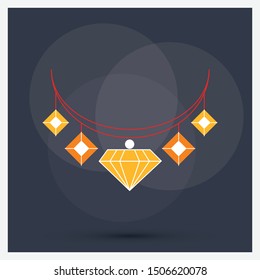 Necklace icon with black background