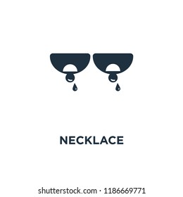 Necklace icon. Black filled vector illustration. Necklace symbol on white background. Can be used in web and mobile.