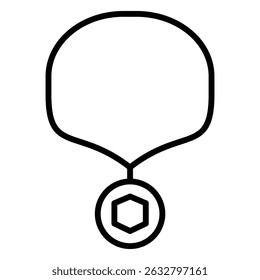 Necklace icon Black and white outline vector