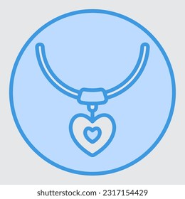 Necklace icon in blue style, use for website mobile app presentation