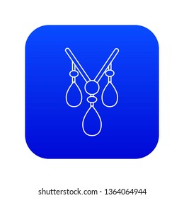 Necklace icon blue vector isolated on white background