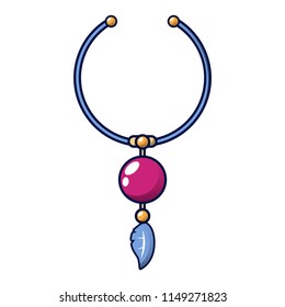 Necklace icon. Cartoon of necklace vector icon for web design isolated on white background
