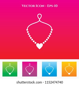 Necklace Icon in Colored Square box. eps-10