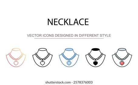 Necklace icon design with white background stock illustration