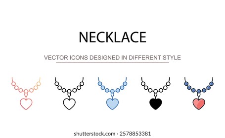 Necklace icon design with white background stock illustration