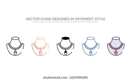 Necklace icon design with white background stock illustration