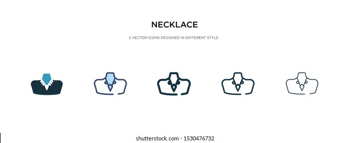 necklace icon in different style vector illustration. two colored and black necklace vector icons designed in filled, outline, line and stroke style can be used for web, mobile, ui