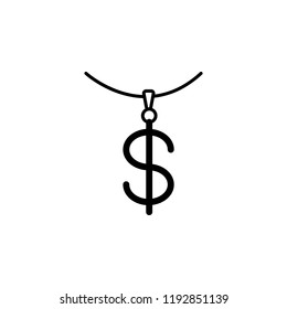 necklace icon. Element of jewelry for mobile concept and web apps illustration. Thin line icon for website design and development, app development