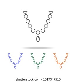 Necklace icon. Element multi color female accessories icons for mobile concept and web apps. Thin line  icon for website design and development, app development. Premium icon on white background