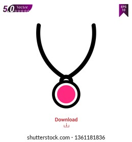 Necklace icon. Female accessory icon symbol vector illustration on white background