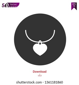 Necklace icon. Female accessory icon symbol vector illustration on white background