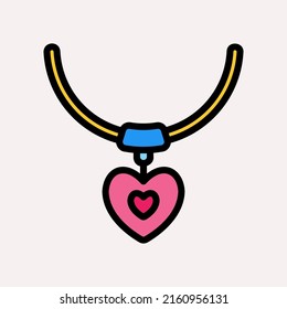 Icono de collar en estilo plano, uso para presentación de aplicaciones móviles del sitio web