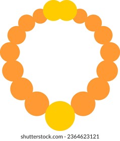 necklace icon golden flat vector 