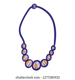 Necklace icon. Hand drawn illustration of necklace vector icon for web design