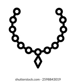 Necklace icon illustration in line style. Perfect for website mobile app presentation. Suitable for any user interface and user experience