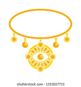 necklace icon - necklace isolated , luxury jewellery illustration - Vector gold necklace
