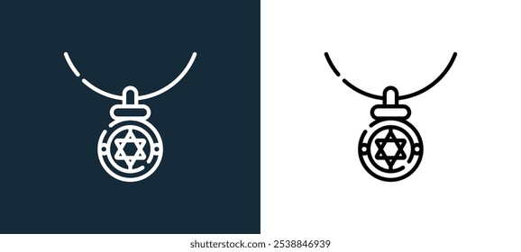 necklace icon isolated on white and black colors. necklace outline linear vector icon from magic collection for mobile apps, web and ui.