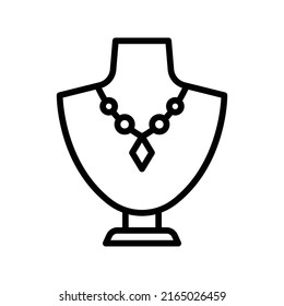 Icono de collar. Diseño De Estilo De Arte De Línea Aislado En Fondo Blanco